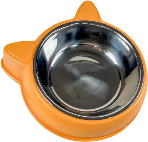 ANNAM Plastic and stainless steel bowl 16,5 cm, orange - Dog Bowl - Main image