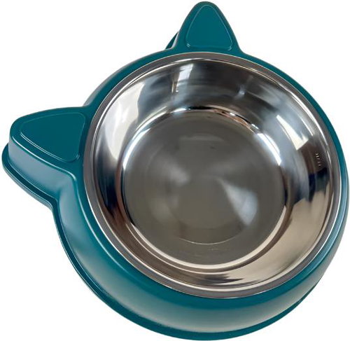 ANNAM Plastic and stainless steel bowl 16,5 cm, dark green - Dog Bowl - Main image