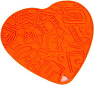 ANNAM Licking mat heart 20 × 17 cm, orange - Lick Mat