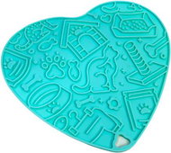 ANNAM Licking mat heart 20 × 17 cm, turquoise - Lick Mat