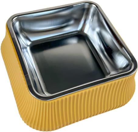 ANNAM Stainless steel bowl with removable bowl 18 cm, yellow - Dog Bowl - Main image