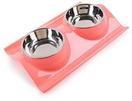 ANNAM Double bowl 38 cm, pink - Dog Bowl