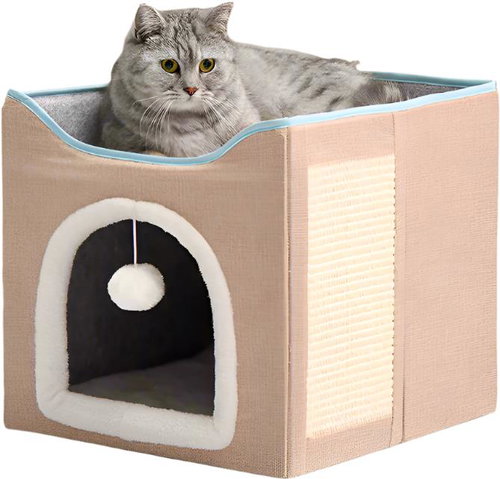 ANNAM Folding pet house 39 × 39 × 39 cm, beige - Pet Bed - Main image
