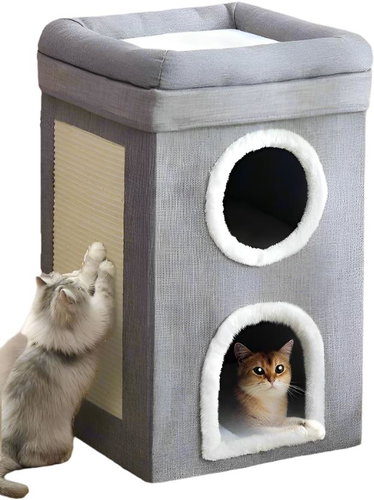 ANNAM Folding pet house 66 × 39 × 39 cm, grey - Pet Bed - Main image