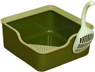 ANNAM Záchod pro kočky 41 × 41 × 18 cm, zelený - Kočičí toaleta