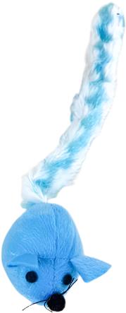 ANNAM Hairy mouse with long tail for cats 30 cm, blue - Cat Toy Mouse - Main image