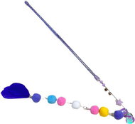 ANNAM Teether with pom pom string 40 cm, purple - Cat Toy