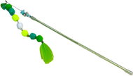 ANNAM Teaser with pom pom string and feather 40 cm, green - Cat Toy