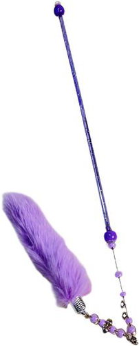 ANNAM Teaser for cats with feather and heart 45 cm, purple - Cat Toy - Main image