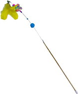 ANNAM Teaser for cats with feathers 60 cm, yellow - Cat Toy