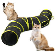 ANNAM S-shaped tunnel for cats 25 × 122 cm, yellow-black - Play Tunnel