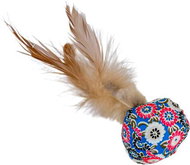 ANNAM Plush ball with feathers 15 cm, blue - Cat Toy