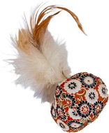 ANNAM Plush ball with feathers 15 cm, brown - Cat Toy
