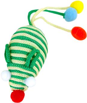 ANNAM Knitted mouse with rattle inside 20 cm, green - Cat Toy Mouse - Main image