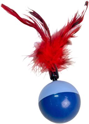 ANNAM Feather on balancing ball 20 cm, blue - Cat Toy Ball - Main image