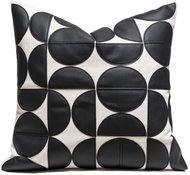 ANNAM Leather cover, black and white 45 × 45 cm - Pillowcase