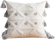 ANNAM Viking cover with fringe, beige 45 × 45 cm - Pillowcase