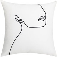 ANNAM Abstract cover, white and black beauty lines, white and black 45 × 45 cm - Pillowcase