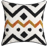 ANNAM Cover Norwegian style, with black and yellow zig zag motif - velvet, coloured 45 × 45 cm - Pillowcase