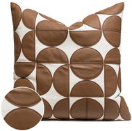 ANNAM Geometric row cover - hemispheres, khaki 45 × 45 cm - Pillowcase