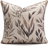 ANNAM Nature cover in brown with leaves, beige 45 × 45 cm - Pillowcase