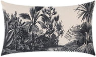 ANNAM Jungle cover with palm trees, black and beige 30 × 50 cm - Pillowcase