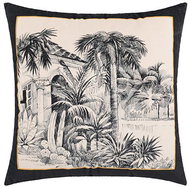 ANNAM Jungle cover - deep forest, black and white 45 × 45 cm - Pillowcase
