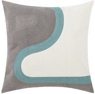 ANNAM Cover Swedish style - bent shapes, grey-white-turquoise 45 × 45 cm - Pillowcase