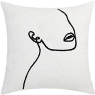 ANNAM Abstract cover - face silhouette No.1, white 45 × 45 cm - Pillowcase