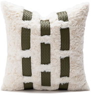 ANNAM Cover green style - rabbit fur, moss green 45 × 45 cm - Pillowcase