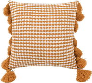 ANNAM Yellow and fringed pillowcase, yellow and white 45 × 45 cm - Pillowcase