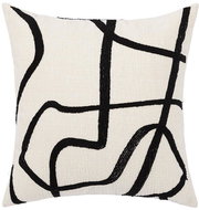 ANNAM Abstract cover, beige with black stripes 45 × 45 cm - Pillowcase
