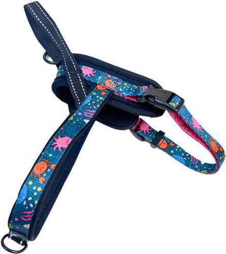 ANNAM Barevný postroj pro psy, 2,5 cm, obvod 60-75 cm, tmavě modrý - Harness - Main image