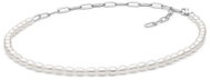 ANNAPERLY Necklace of white rice pearls with rhodium-plated silver chain (Ag925/1000, 12,86 g) - Necklace