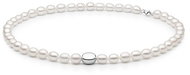 ANNAPERLY Elegant rice pearl necklace with attractive silver accent (Ag925/1000, 36,92 g) - Necklace