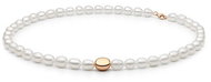 ANNAPERLY Elegant rice pearl necklace with attractive gold plated accent (Ag925/1000, 38,42 g) - Necklace