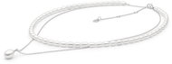 ANNAPERLY Double row necklace in rhodium-plated silver with rice pearls (Ag925/1000, 15,39 g) - Necklace