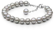 ANNA PERLY Fine pearl bracelet made of luxury grey pearls (Ag925/1000, 21,33 g) - Bracelet