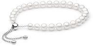 ANNA PERLY White freshwater pearl bracelet with silver chain and cubic zirconia (Ag925/1000, 7,59 g) - Bracelet