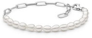 ANNA PERLY Bracelet made of genuine white rice pearls with adjustable chain (Ag925/1000, 4,19 g) - Bracelet