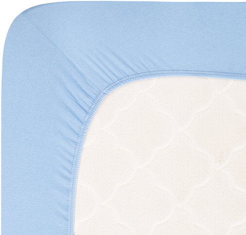 Andrea Simone Jersey Lycra boxspring sheet 120 × 200 cm, blue - Bedsheet - Main image