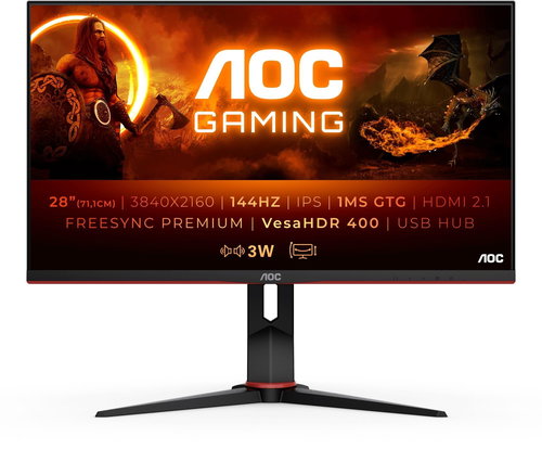 28" AOC U28G2XU2/BK - Monitor - Hauptbild