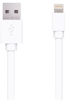 Apei Flat Lightning/USB White - 1m - Data Cable - Main image