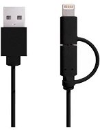 Apei MFI 2-in-1 Lightning/MicroUSB, black - 1m - Data Cable