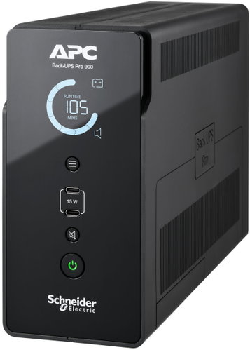 APC Back - UPS Pro 900VA, Tower, 230 V, 4xSchuko, AVR, USB-C Charging Ports - Uninterruptible Power Supply - Main image