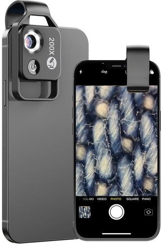 APEXEL 200x Pocket Cell Phone Microscope Lens with LED CPL for iPhone  Android