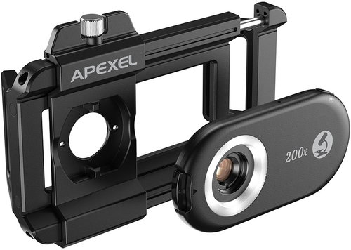 Apexel 200× Microscope Lens with LED Light + UV Light - Telefon objektív - Fő fotó