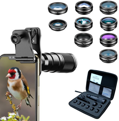 Apexel 22X Telescope Lens Kit --22x Telescope+10pcs extra phone lens kit - Phone Camera Lens - Main image