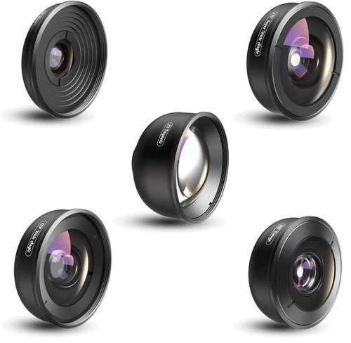 Apexel 4K HD Professional 5-in-1 Lens Kit for Smartphones - Phone Camera Lens - Main image