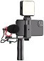 Apexel Video Rig With Microphone and LED Light - Phone Holder